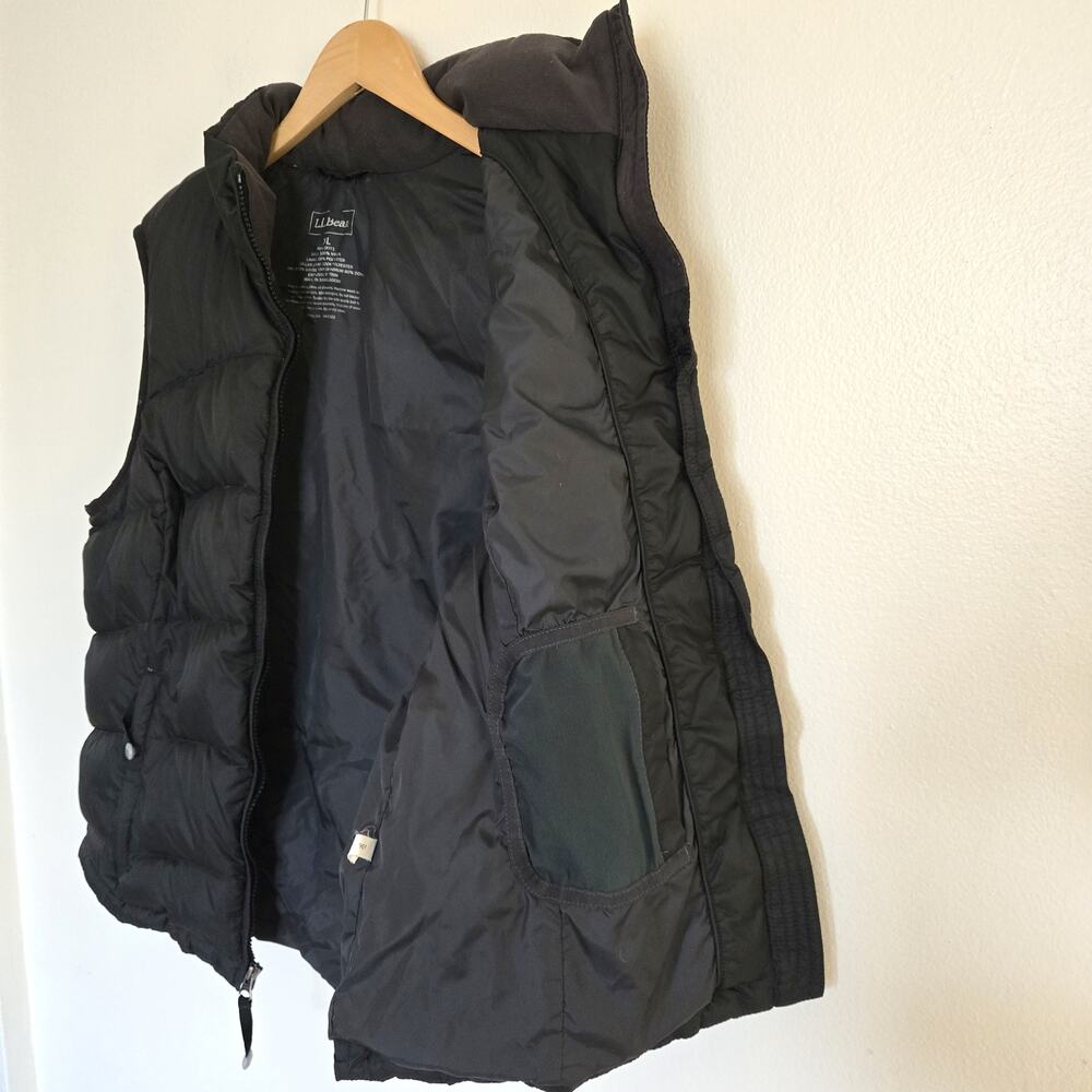 L.L. Bean Black Goose Down Puffer Vest Size XL - Picture 3 of 7